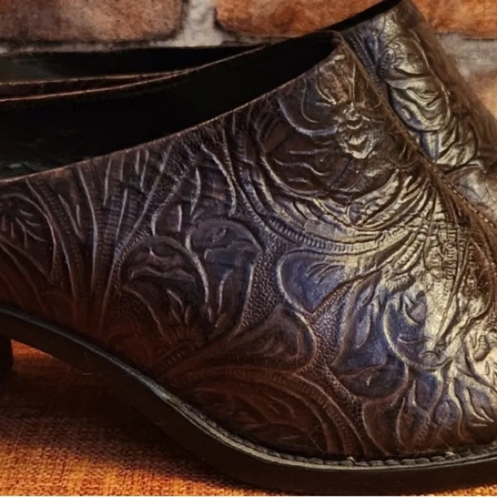 Pedro Garcia Brown Ankle Boots with Ornate Leather Design